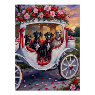 Great Dane Dog Valentine's Day Poster