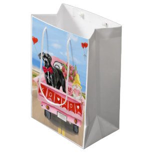 Great Dane Dog Valentine's Day Truck Medium Gift Bag