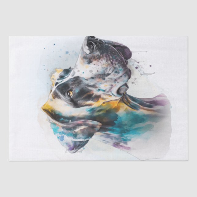 Great Dane Dog Watercolor Tissue Paper (Front)