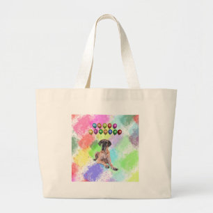 Great Dane Dog Wishing Happy New Year Large Tote Bag