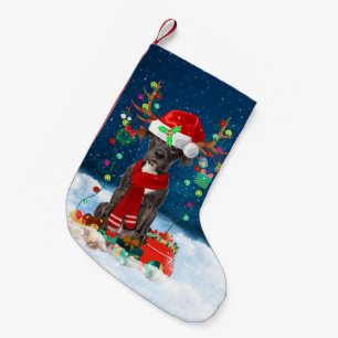 Great Dane dog with Christmas gifts Small Christmas Stocking