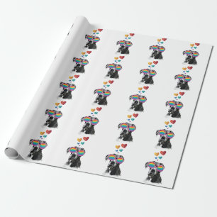Great Dane Dog with Hearts Valentine's Day Wrapping Paper