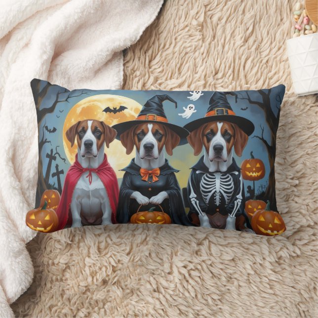 Great Dane Dogs Pumpkin Halloween Funny Lumbar Pillow (Blanket)