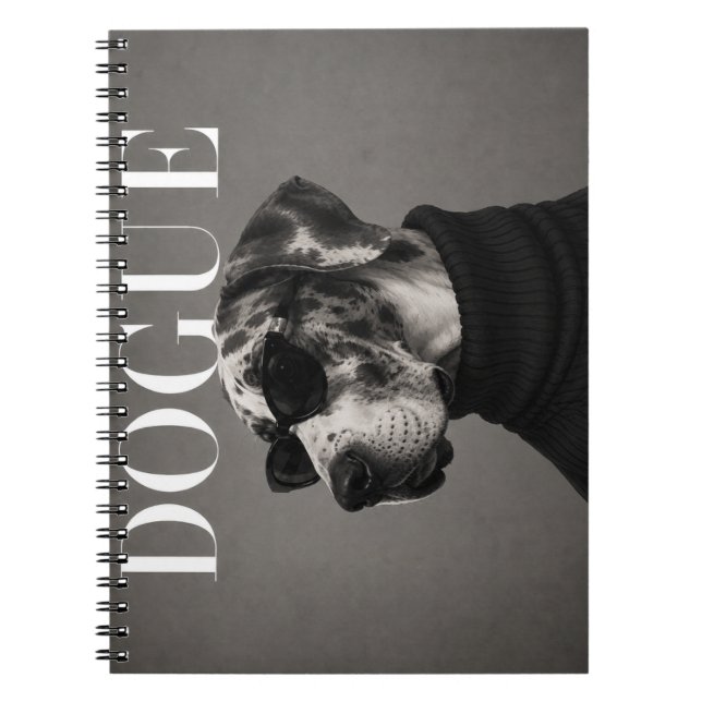 Great Dane Editorial Dog Portrait Notebook (Front)
