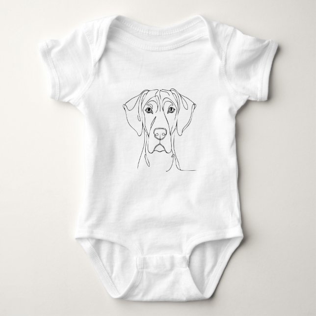 Great Dane Face Baby Bodysuit (Front)