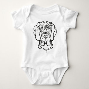 Great Dane Face Baby Bodysuit