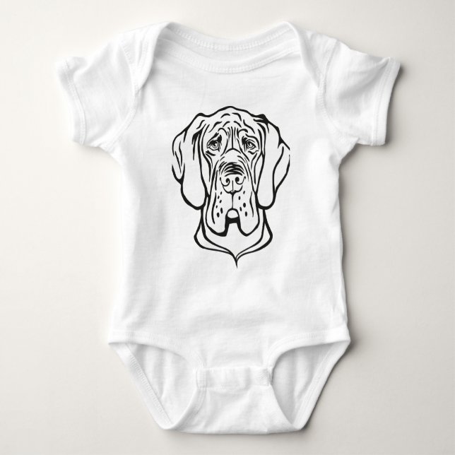 Great Dane Face Baby Bodysuit (Front)