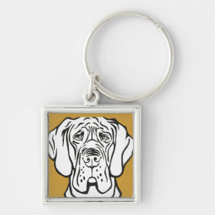 Great Dane Face Keychain