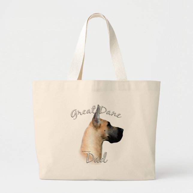 Great Dane (fawn) Dad 2 Large Tote Bag (Front)