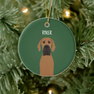 Great Dane Fawn Dog Ceramic Ornament
