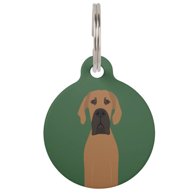 Great Dane Fawn Dog Pet Tag (Front)