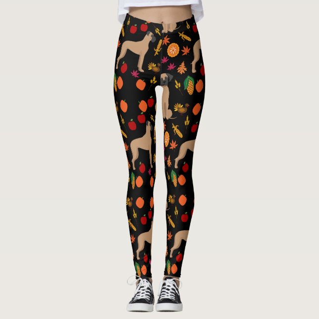 Great Dane Fawn Fall Coloring Leggings (Front)
