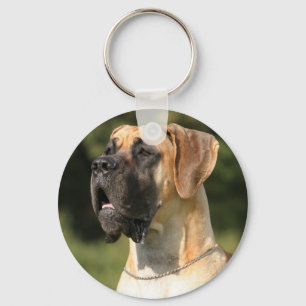 Great Dane - fawn v Deutsche Dogge - yellow Keychain
