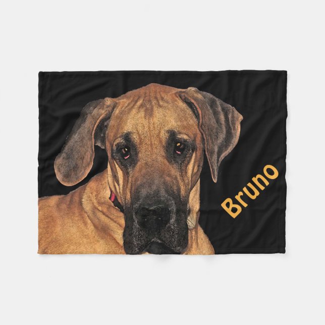 Great Dane Fleece Blanket (Front (Horizontal))
