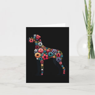 Great Dane Floral Silhouette Dog Great Dane Lovers Card