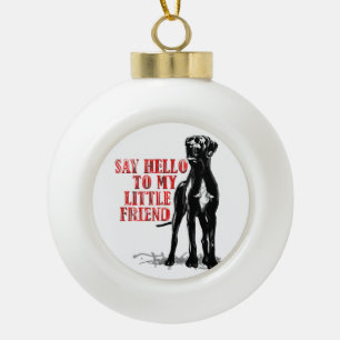 Great Dane Friends Ceramic Ball Christmas Ornament