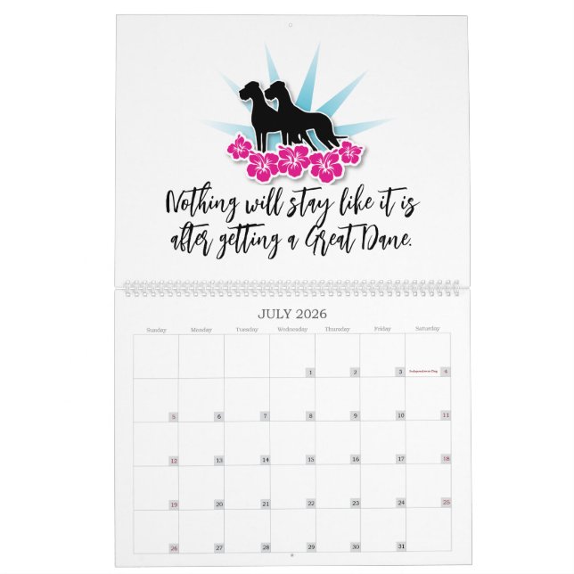 Great Dane Graphics Calendar (Jul 2026)