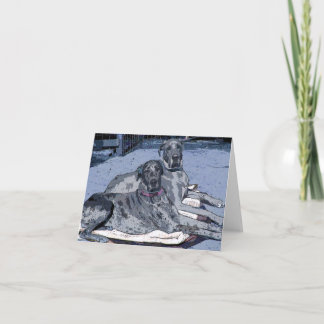 Great Dane Greeting Card  "Hero & Hope"