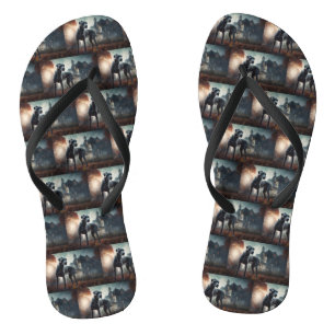 Great Dane Halloween Scary Flip Flops