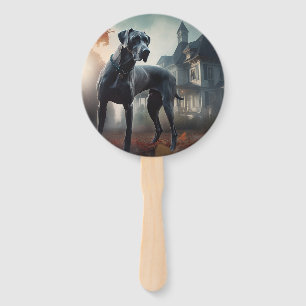 Great Dane Halloween Scary Hand Fan