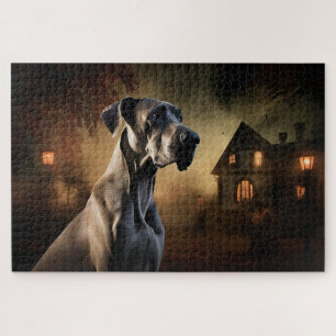 Great Dane Halloween Scary Jigsaw Puzzle