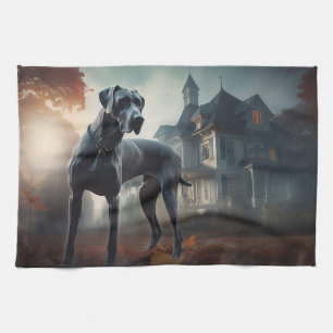 Great Dane Halloween Scary Kitchen Towel