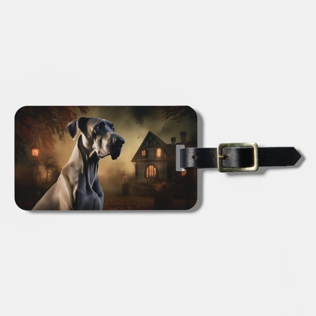 Great Dane Halloween Scary Luggage Tag (Front Horizontal)