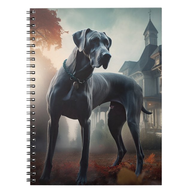 Great Dane Halloween Scary Notebook (Front)