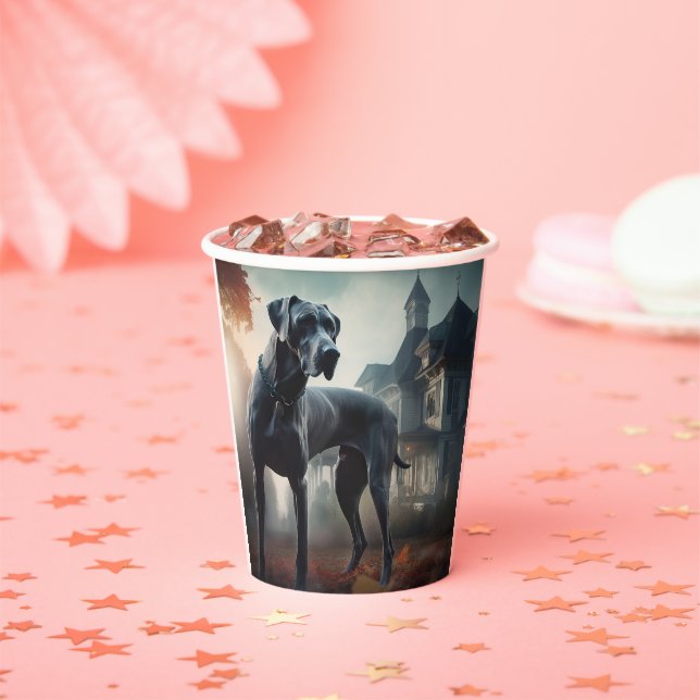 Great Dane Halloween Scary Paper Cups (Insitu)