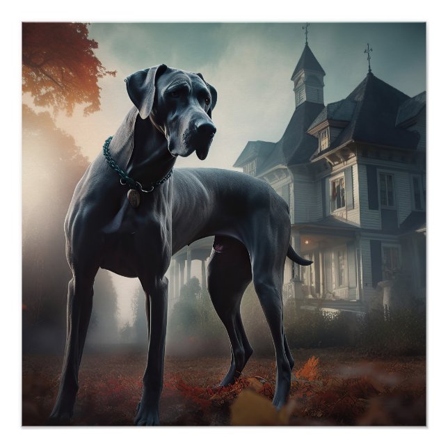 Great Dane Halloween Scary Poster (Front)