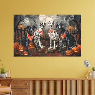 Great Dane Halloween Spooky Canvas Print