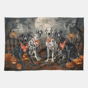 Great Dane Halloween Spooky Kitchen Towel