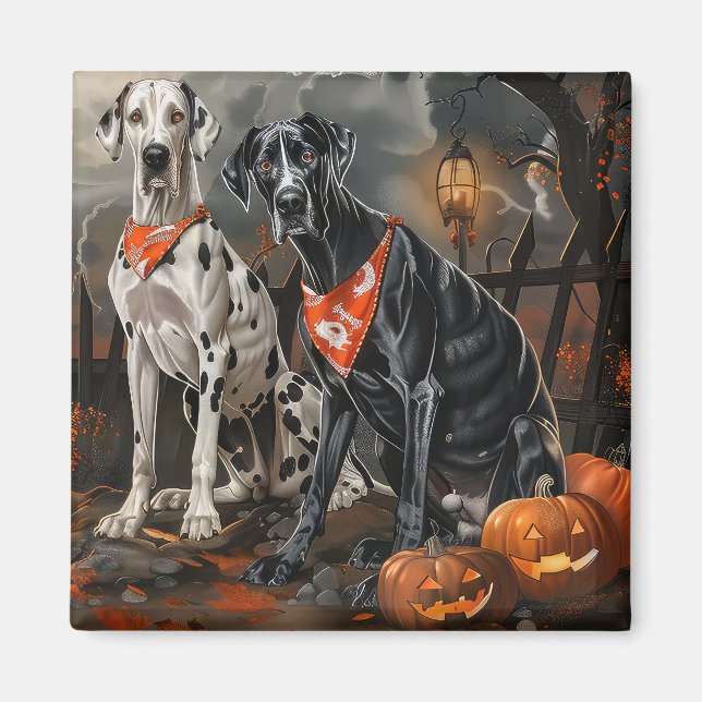 Great Dane Halloween Spooky Magnet (Front)