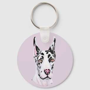 Great Dane Harle Cropped Pup Keychain