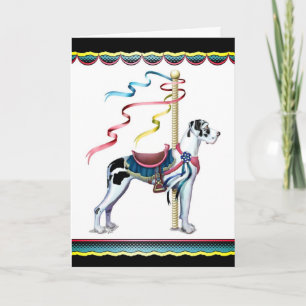 Great Dane Harlequin Carousel UC - Customized Card