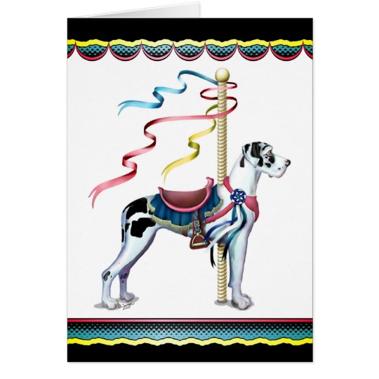Great Dane Harlequin Carousel UC - Customized Card