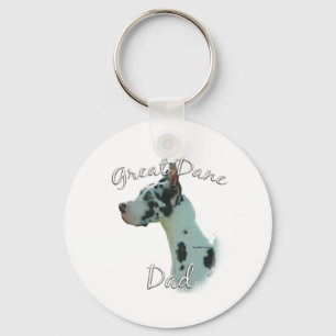 Great Dane (harlequin) Dad 2 Keychain