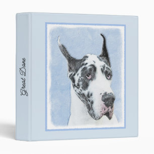 Great Dane (Harlequin) Painting - Original Dog Art Binder