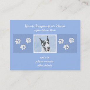 Great Dane (Harlequin) Painting - Original Dog Art Business Card