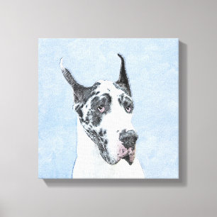 Great Dane (Harlequin) Painting - Original Dog Art Canvas Print