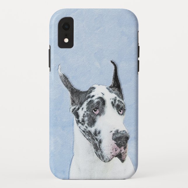 Great Dane (Harlequin) Painting - Original Dog Art Case-Mate iPhone Case (Back)