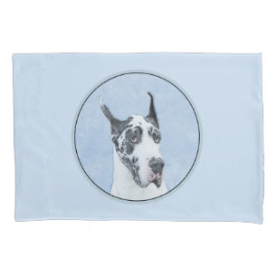 Great Dane (Harlequin) Painting - Original Dog Art Pillowcase