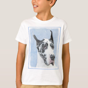 Great Dane (Harlequin) Painting - Original Dog Art T-Shirt