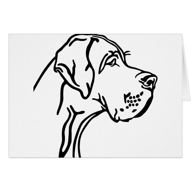 Great Dane Head drawing (Front Horizontal)