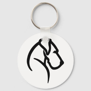 Great Dane Head Pet Tag Keychain