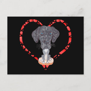 GREAT DANE HEART HOLIDAY POSTCARD