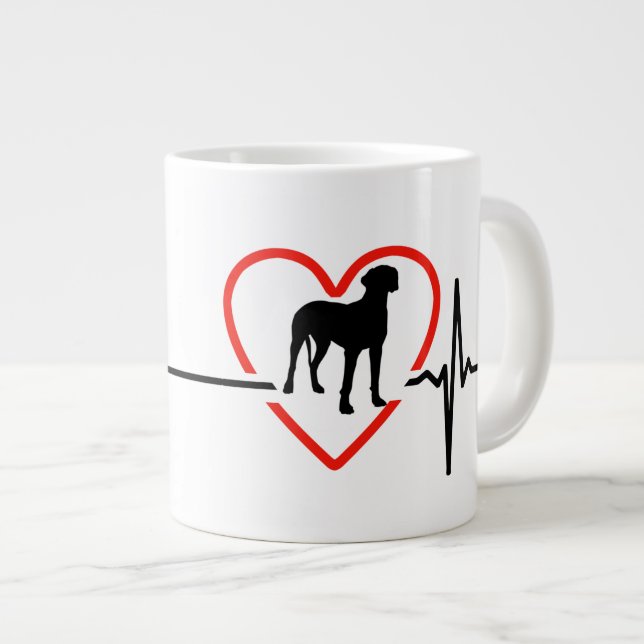 great dane heartbeat design large coffee mug (Front Right)