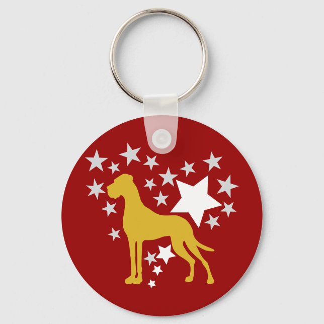 Great Dane Heartstar Keychain (Front)