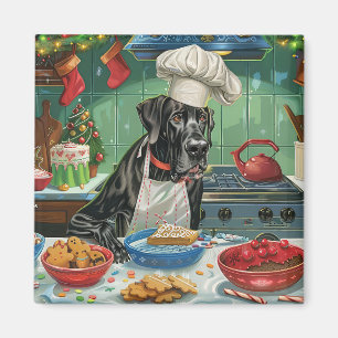 Great Dane Holiday Baking: Festive Christmas Magnet
