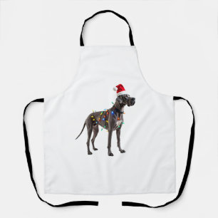 Great Dane Holiday Christmas Light (1) Apron